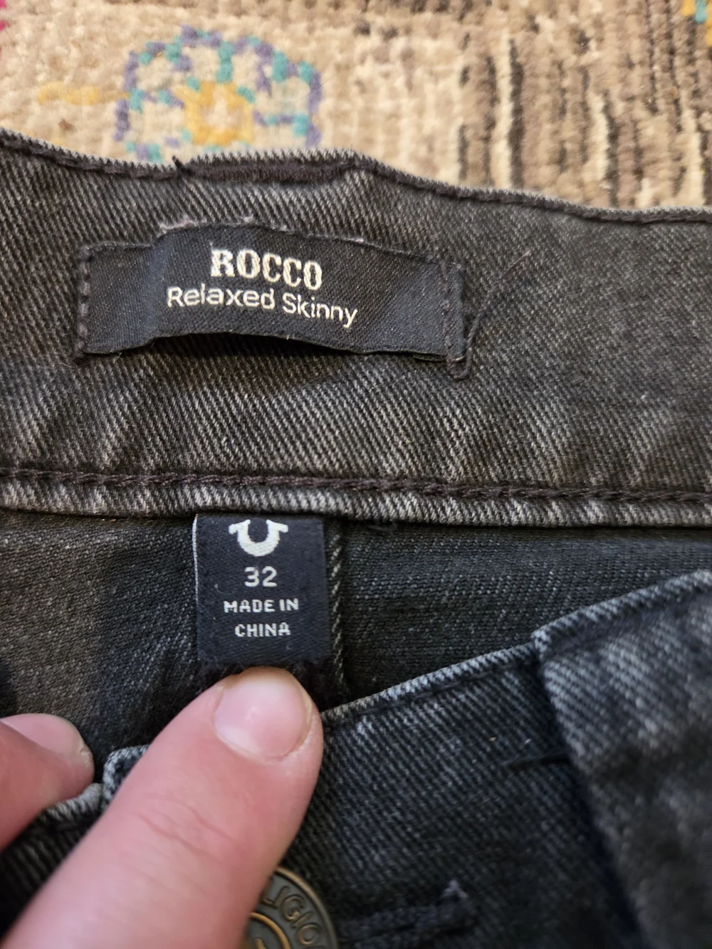 True Religion Rocco Relaxed Skinny Jeans - Black Denim